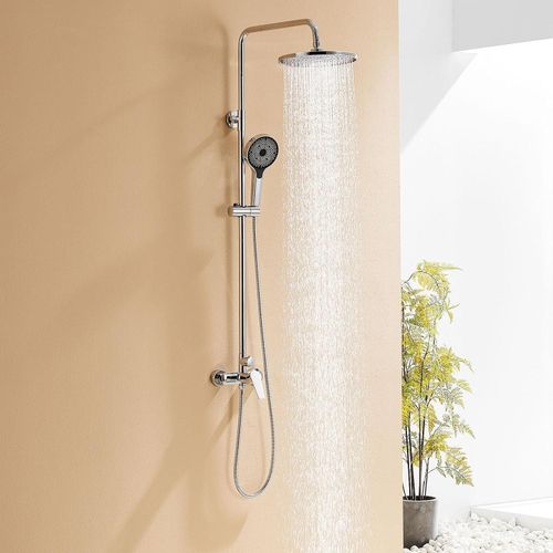 Duscharmatur Regendusche Höhenverstellbar 1-1,39m Handbrause Chrom