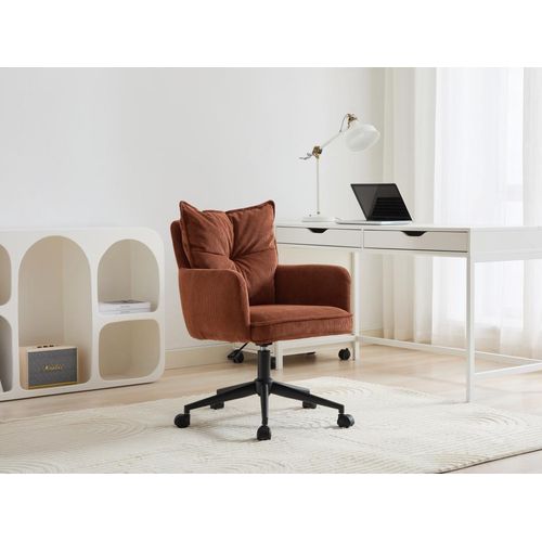 Bürostuhl höhenverstellbar - Cord - Terracotta & Schwarz - BATARU von Pascal Morabito