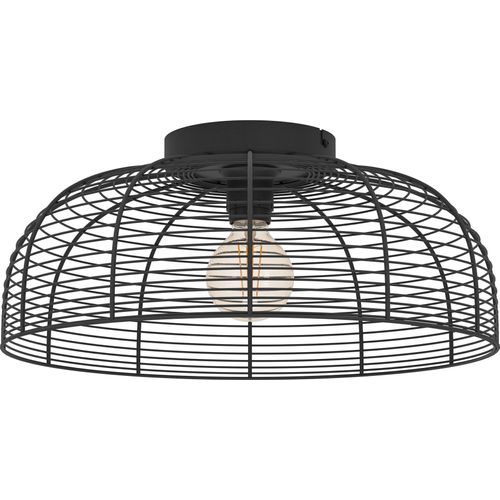 EGLO Deckenlampe Rinroe, Deckenleuchte Industrial, Deckenbeleuchtung aus schwarzem Metall, Wohnzimmerlampe mit E27 Fassung, Ø 45 cm