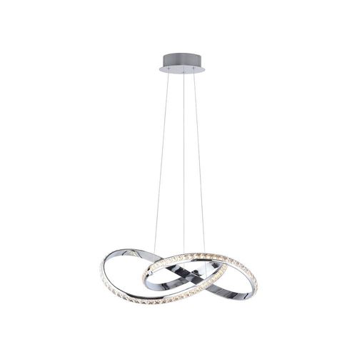 LED Pendelleuchte, Metall, Chrom, Simply Dim, H 120 cm