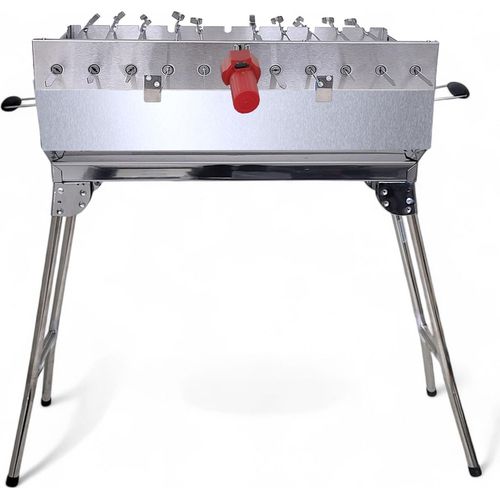 Mangal Kairat Schaschlik Grill mit Drehspieß mit Powerbank 11 Spieße