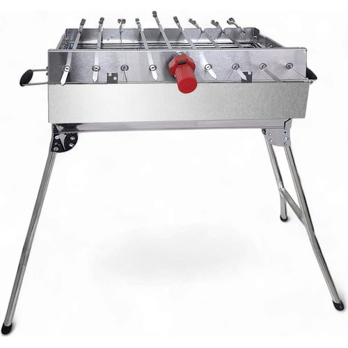 Mangal Kairat Schaschlik Grill mit Drehspieß mit Powerbank 9 Spieße