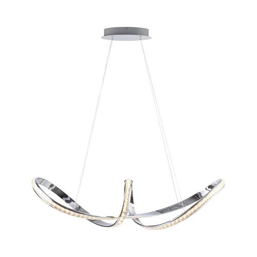 LED Hängeleuchte, Metall, Chrom, Simply Dim, H 120 cm