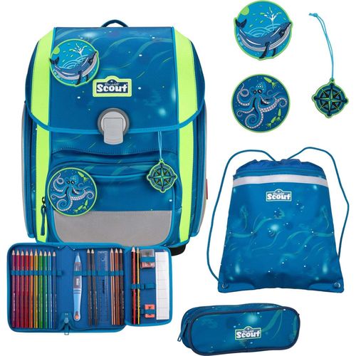 Scout Genius Schulranzen-Set 4 tlg. DIN Deep Sea