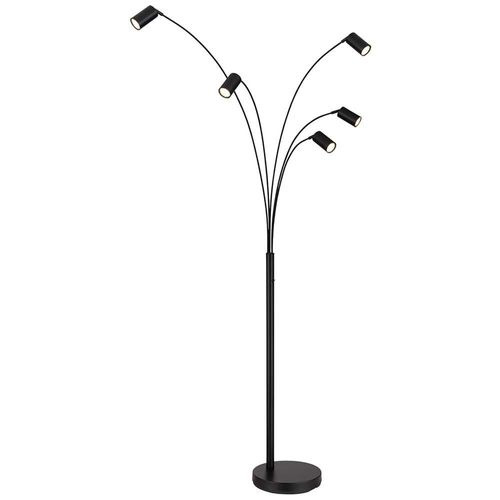 Stehleuchte, schwarz matt, bewegliche Spots, H 204 cm