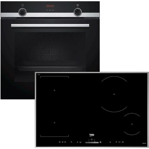 Herdset Siemens Backofen ecoClean + Beko Induktionskochfeld PowerBooster autark 80cm NEU