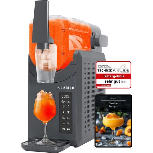 KLAMER Slush Maschine, mit 5 voreingestellten Programmen: Slushie, Cocktail, Milchshake, Frappé, Wein, Automatische Reinigung, 2L Fassungsvolumen, Turbo Freeze, kein Eis erforderlich