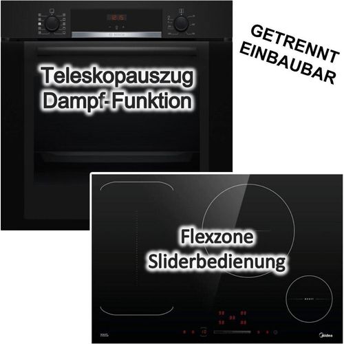 Herdset Bosch Backofen EcoCleanDirect + Keenberk Induktionskochfeld Booster autark 80 cm
