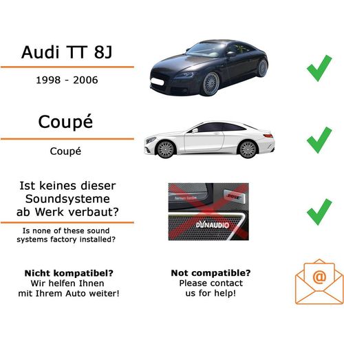 Lautsprecher Boxen Einbaupaket vorne Rockford P165-SE passend für Audi TT 8J + Coupe | 2x Tief-Mitteltöner 2x Hochtöner