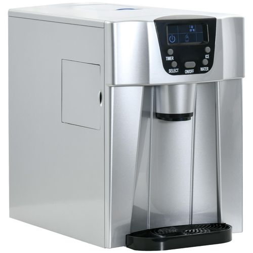 Eiswürfelbehälter mit Trinkwasserfunktion, 3L Box, 2 Eisgrößen wählbar, für Getränke, Bar, Silber