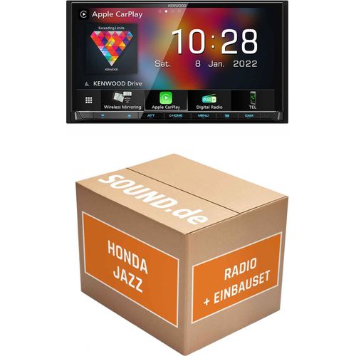 Autoradio Einbaupaket Kenwood DMX8021DABS passend für Honda Jazz GE + Lenkradfernbedienung | (Wireless) Apple CarPlay (Wireless) Android Auto