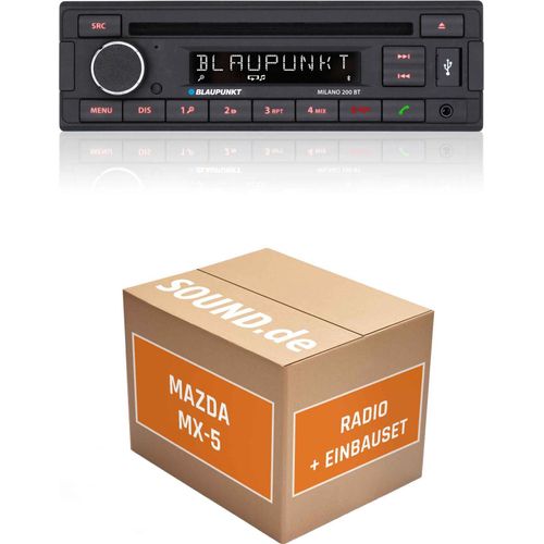 Autoradio Einbaupaket Blaupunkt Milano 200 BT passend für Mazda MX-5 NC + Lenkradsteuerung | Bluetooth USB