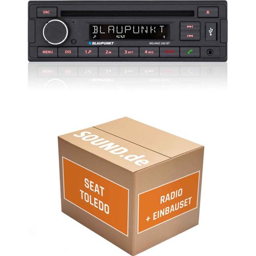 Autoradio Einbaupaket Blaupunkt Milano 200 BT passend für Seat Toledo II 1M Multifunktionslenkrad | Bluetooth USB