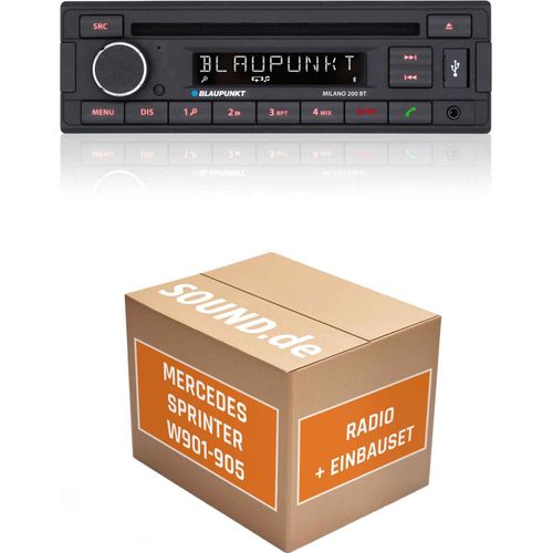 Autoradio Einbaupaket Blaupunkt Milano 200 BT passend für Mercedes Sprinter W901-905 | Bluetooth USB