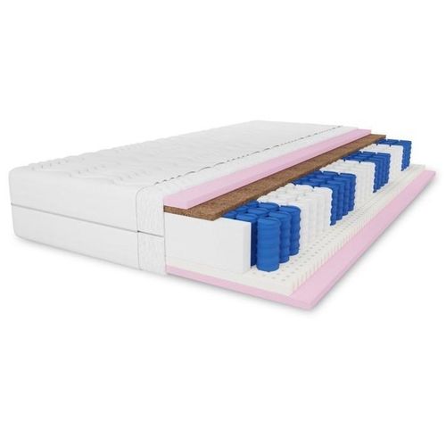 Taschenfederkernmatratze SELSEY 90x200x26 H3/H4 – mittelfest, hart, mit Kokosmatte, Latex, 7 Zonen, antiallergisch, komfortabel, ALOEVERA