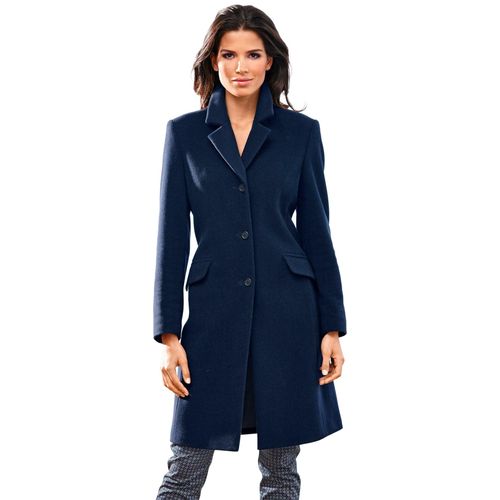 Kurzmantel HEINE, Damen, Gr. 36, blau (marine), 80% Wolle, 20% Polyamid, unifarben, unifarben mit Farbeinsatz, unifarben mit Farbeinsätzen, Mäntel