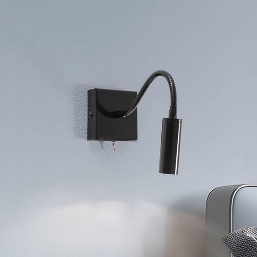 Wandlampe Ojos, schwarz, Leselampe, verstellbar, 33 cm, G9