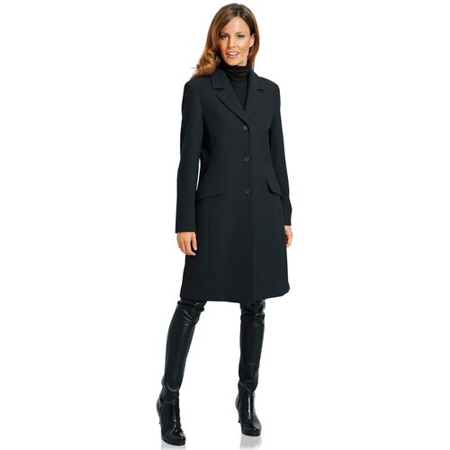 Kurzmantel HEINE, Damen, Gr. 34, schwarz, 80% Wolle, 20% Polyamid, unifarben, unifarben mit Farbeinsatz, unifarben mit Farbeinsätzen, Mäntel