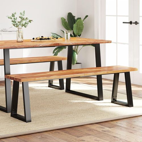Bank Baumkante Massivholz Akazie | Größe: 160 cm