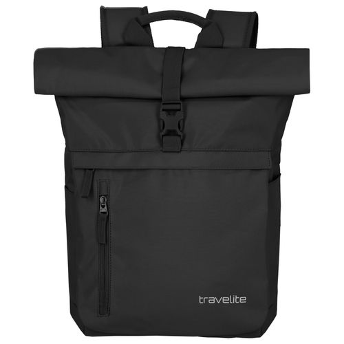 Freizeitrucksack TRAVELITE "BASICS Rollup Rucksack", Gr. B/H/T: 37cm x 60cm x 16cm, schwarz, Polyester, unifarben, klassisch, Rucksäcke, Arbeitsrucksack Sportrucksack Reiserucksack Schulrucksack