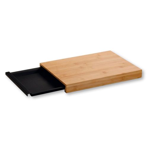 Schneidebrett KESPER, beige (natur), B:24,3cm H:3,5cm L:34cm, Bambus, Kunststoff, Schneidebretter, mit Auffangschale