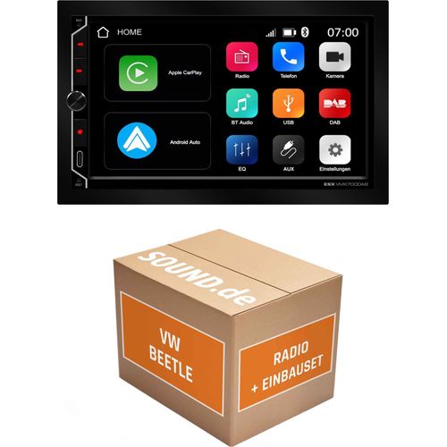 Autoradio Einbaupaket ESX VMX700DAB passend für VW Beetle + Fender-System | CarPlay Wireless Android Auto Wireless Bluetooth