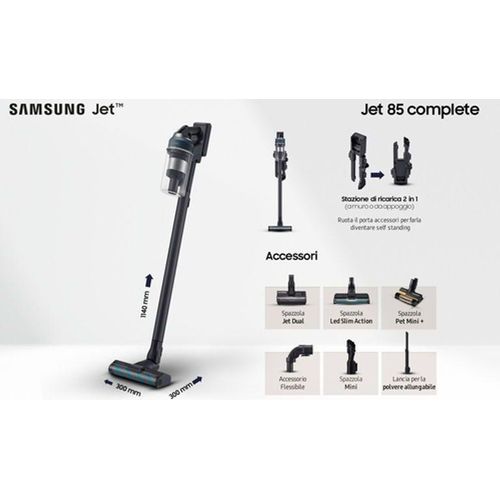 Samsung VS20C8524TB Handstaubsauger Schwarz, Blau Beutellos