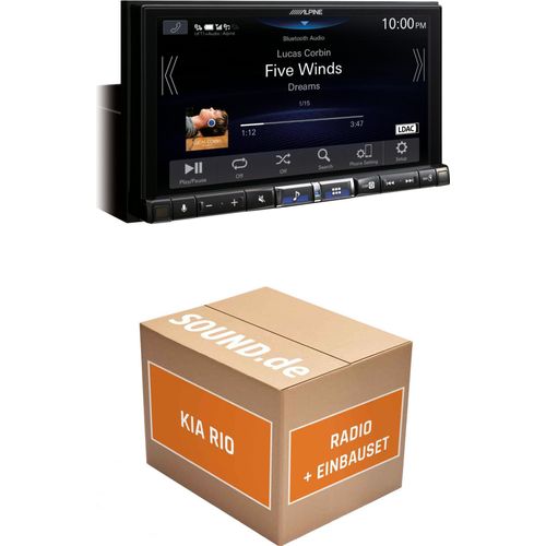 Autoradio Einbaupaket Alpine iLX-705D passend für KIA Rio 2 JB | Wireless Apple CarPlay Wireless Android Auto