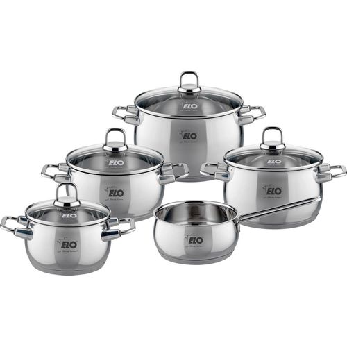 Kochtopf-Set 5-teilig - Edelstahl - mit Deckel
