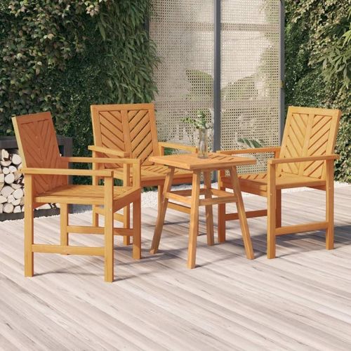 Garten-Essstühle 3 Stk. Massivholz Akazie