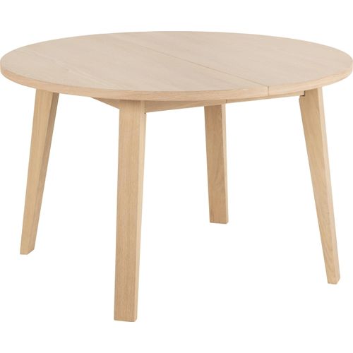 Esstisch >A-Line< rund, in Eiche furniert weiss pigmentiert - 75x120cm (HxD)