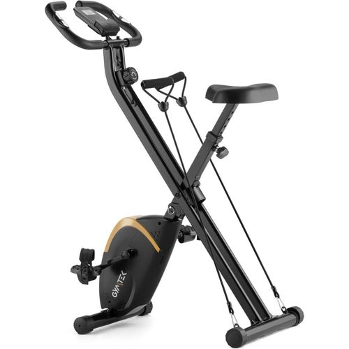 Gymtek® Klappbar Magnetischer Heimtrainer Fahrrad für Zuhause - bis 120kg - 8 Widerstandsstufen, 5kg Schwungmasse - LCD Display - für Home Gym Fitness