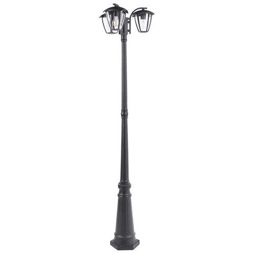 BELIANI Außenlaterne Schwarz aus Aluminium 3 Flammig 3 Lampen Mastleuchte Stehleuchte Außenleuchte Gartenlaterne Outdoor Modernes Design für Garten