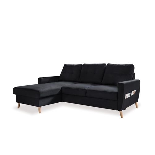 Ecksofa Lars mit Bettfunktion LX-08 Anthrazit Ausrichtung Links