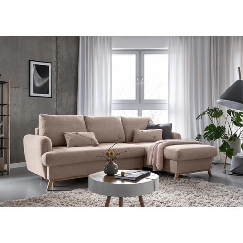 Ecksofa Scandic Lagom mit Bettfunktion - MAS-400 Beige Ausrichtung Rechts