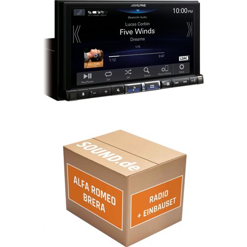 Autoradio Einbaupaket Alpine iLX-705D passend für Alfa Romeo Brera | Wireless Apple CarPlay Wireless Android Auto