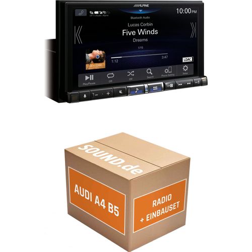 Autoradio Einbaupaket Alpine iLX-705D für Audi A4 B5 + Navigation Plus Bose | Wireless Apple CarPlay Wireless Android Auto