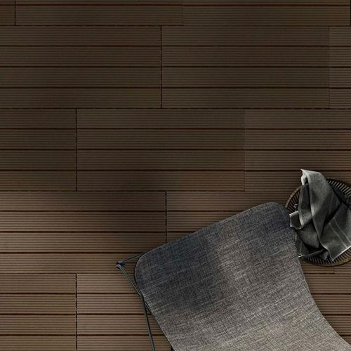 Floordirekt Terrassenfliese , Dunkelbraun , Holzwerkstoff , 30x60 cm , rutschfest, formstabil, UV-beständig , Gartenzubehör, Terrassen- & Balkonböden,