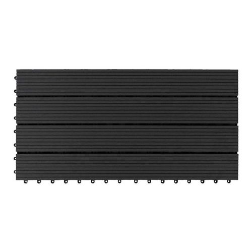 Floordirekt Terrassenfliese , Anthrazit , Holzwerkstoff , 30x60 cm , rutschfest, formstabil, UV-beständig , Gartenzubehör, Terrassen- & Balkonböden,