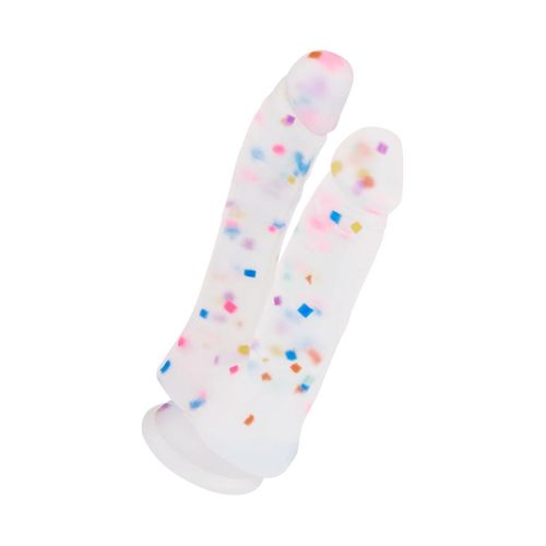 Silikon-Doppeldildo mit Konfetti, 17,5 cm