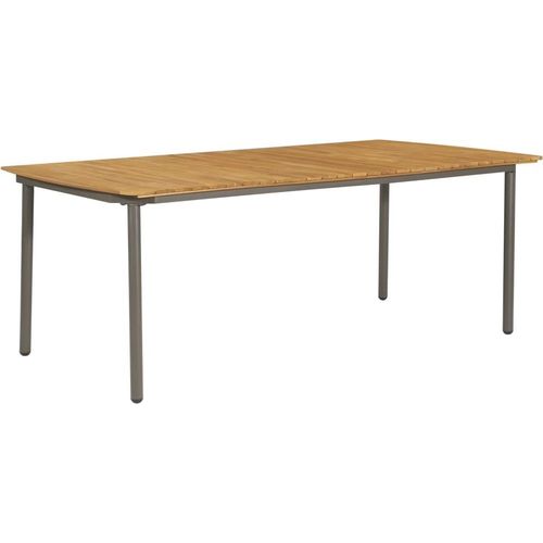Gartentisch 200x100x72 cm Massivholz Akazie und Stahl