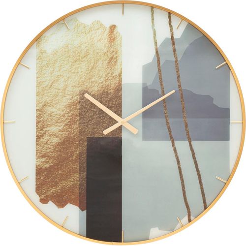 Runde Wanduhr aus mehrfarbigen Holzfasern Ø cm 80x5