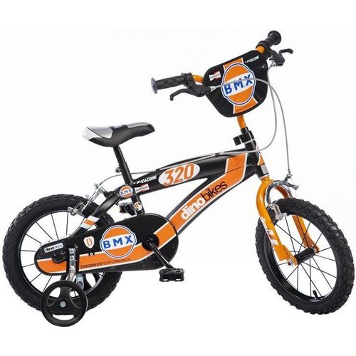 Jungen Kinderfahrrad Rot 145XC Jungenfahrrad 14 Zoll | Original | Kinderrad mit Stützrädern - Das Fahrrad als Geschenk für Jungen - Schwarz/Orange