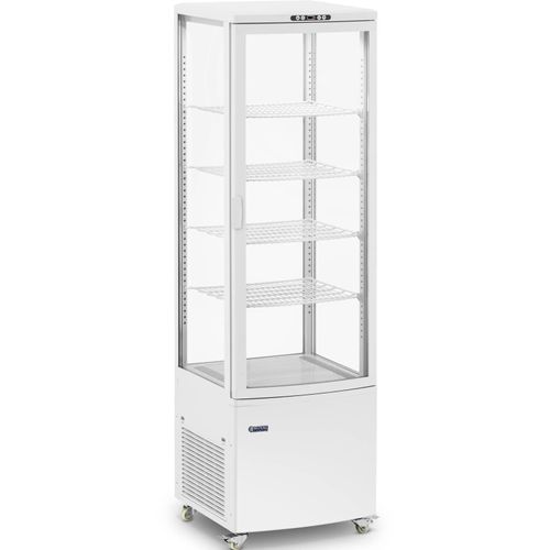 Royal Catering Kühlvitrine - 238 L - 5 Ebenen - weiß - 4 Räder