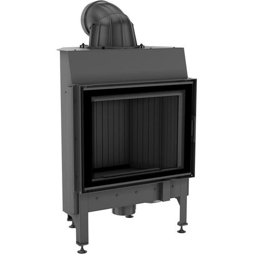 Kamineinsatz aus Stahl KRATKI NADIA 10 kW Ø 200 schwarz Verkleidung