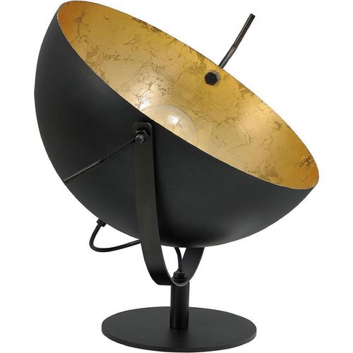 masterlight Tischleuchte Larino 1-flammig Stahl Schwarz-Blattgold Ø40cm