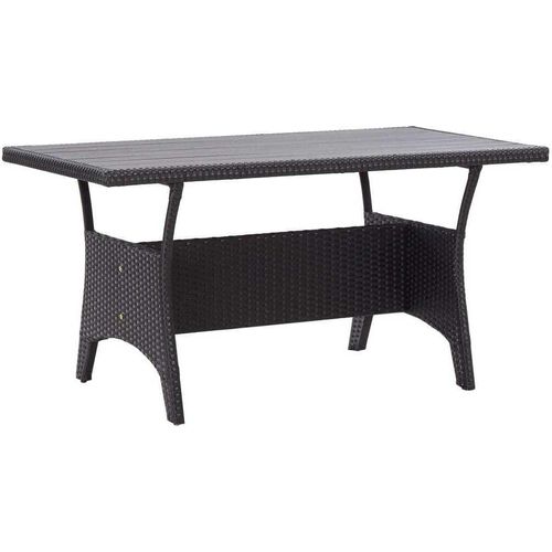 Gartentisch Schwarz 120x70x66 cm Poly Rattan