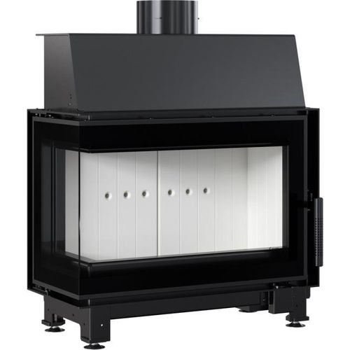 Kamineinsatz aus Stahl KRATKI SIMPLE links 6 kW Ø 150 mit Türfeder