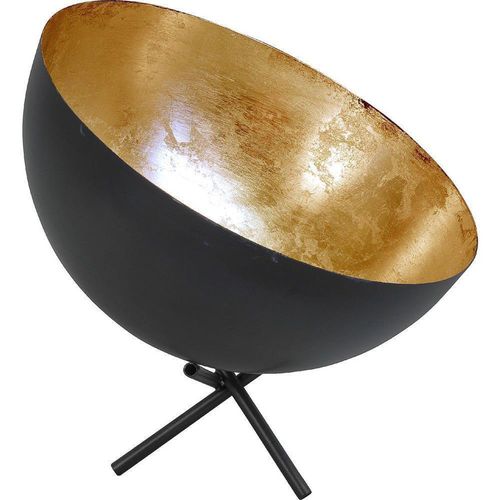 masterlight Tischleuchte Larino 1-flammig Stahl Schwarz-Blattgold Ø30cm