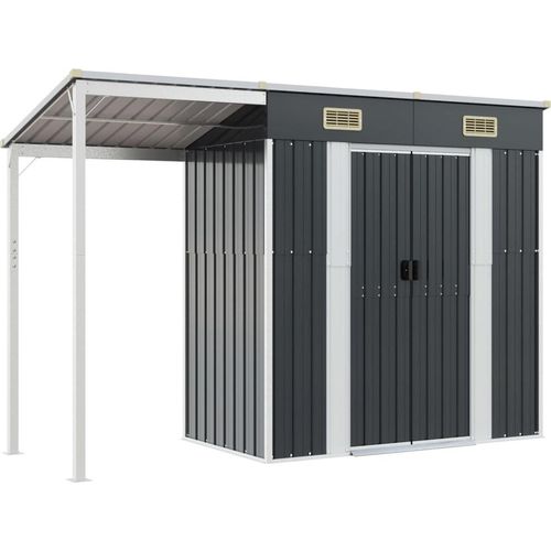 Prolenta Premium - Gartenhaus mit Schleppdach Anthrazit 277x107x181 cm Stahl